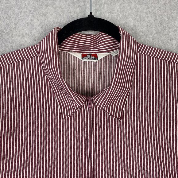 Ben Davis Shirt Mens L Striped 1/4 Zip Work Shirt Short Sleeve - Picture 3 of 10